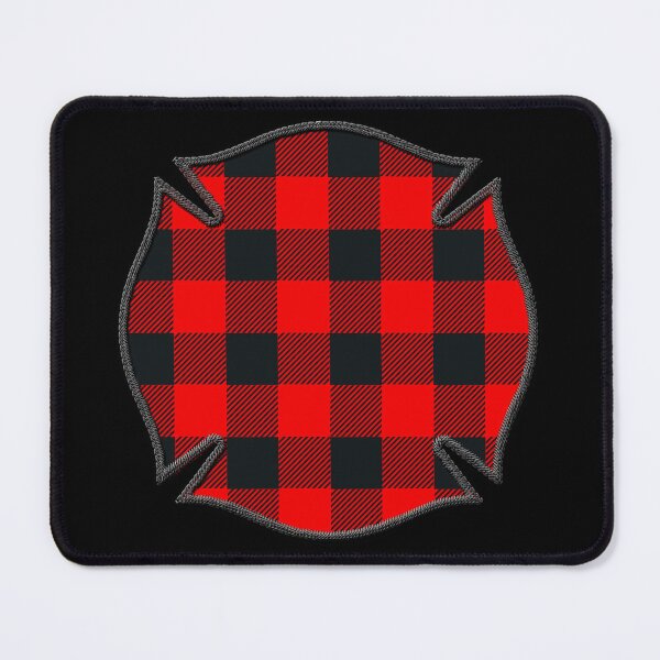 Item preview, Cool Red Black Plaid Firefighter Maltese Cross Cute Funny loves Hunting Fishing designed and sold by Thinline Fire Police EMS.