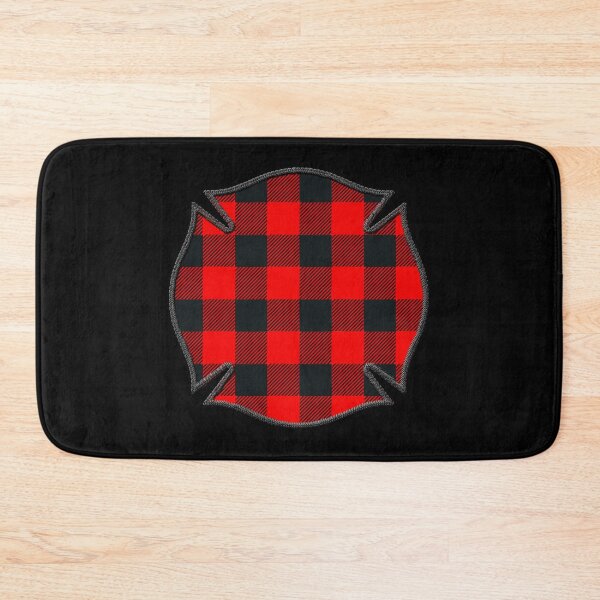 Item preview, Cool Red Black Plaid Firefighter Maltese Cross Cute Funny loves Hunting Fishing designed and sold by Thinline Fire Police EMS.