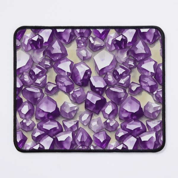 Item preview, Amethyst Gemstone Seamless Pattern, Watercolor designed and sold by Girly-Universe.