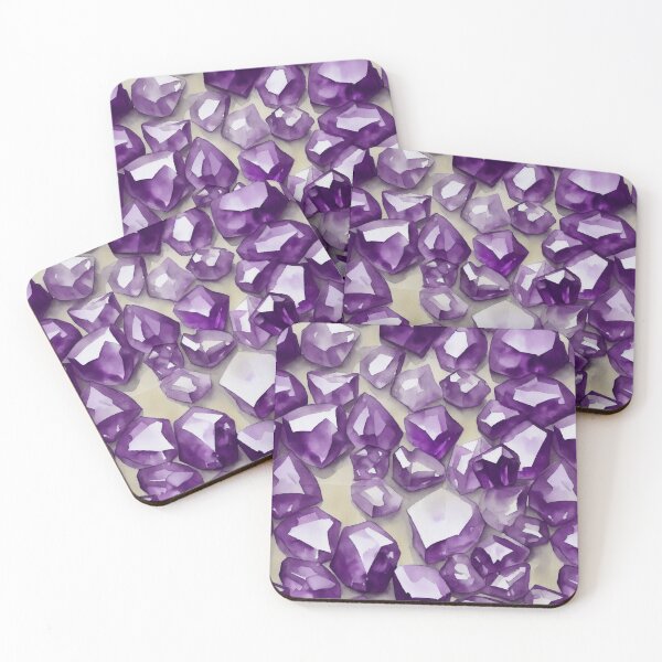 Item preview, Amethyst Gemstone Seamless Pattern, Watercolor designed and sold by Girly-Universe.