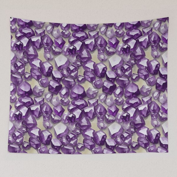 Item preview, Amethyst Gemstone Seamless Pattern, Watercolor designed and sold by Girly-Universe.