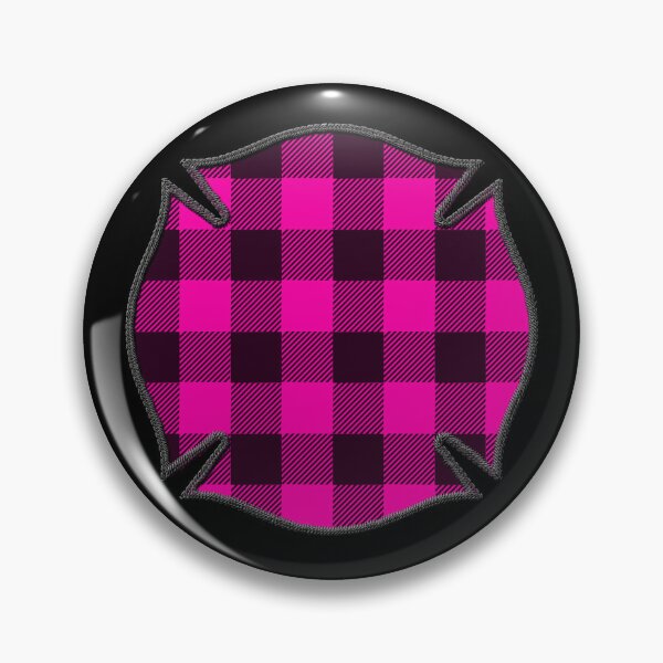 Item preview, Cool Pink Black Plaid Firefighter Maltese Cross Cute Funny loves Hunting Fishing designed and sold by Thinline Fire Police EMS.