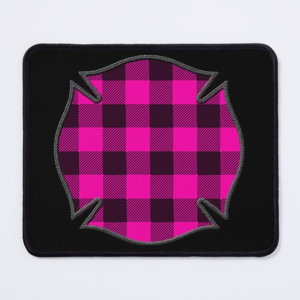 Item preview, Cool Pink Black Plaid Firefighter Maltese Cross Cute Funny loves Hunting Fishing designed and sold by Thinline Fire Police EMS.