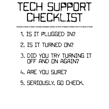 Artwork thumbnail, Tech Support Checklist by TeeTimeGuys
