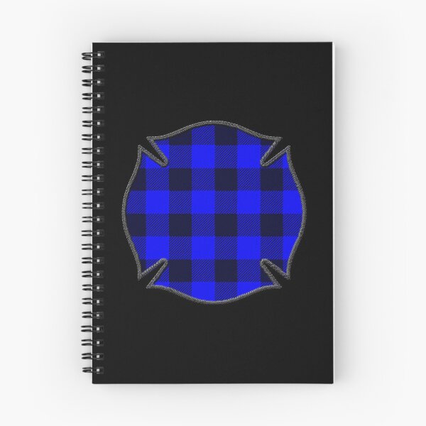 Item preview, Cool Blue Black Plaid Firefighter Maltese Cross Cute Funny loves Hunting Fishing designed and sold by Thinline Fire Police EMS.