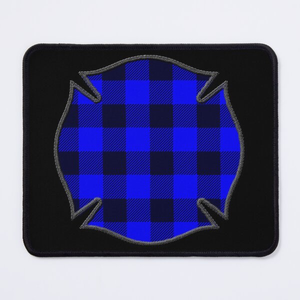 Item preview, Cool Blue Black Plaid Firefighter Maltese Cross Cute Funny loves Hunting Fishing designed and sold by Thinline Fire Police EMS.