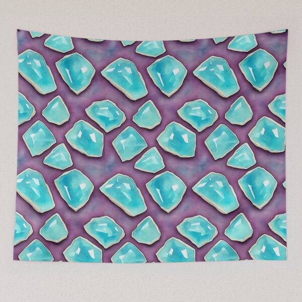 Item preview, Auqamarine Gemstone Seamless Pattern, Watercolor designed and sold by Girly-Universe.