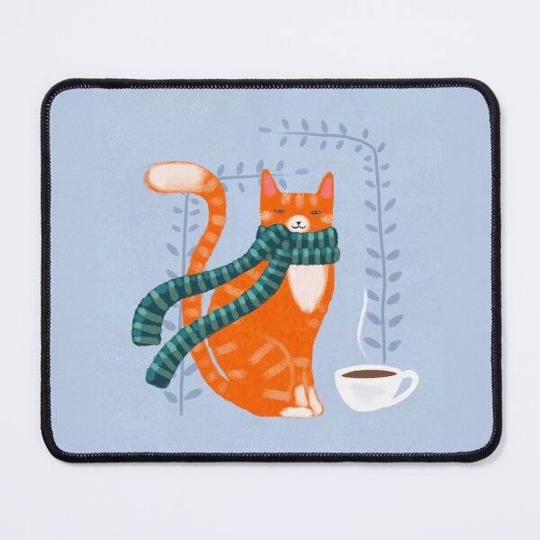 Item preview, Winter Ginger Coffee Cat designed and sold by KilkennyCat Art.