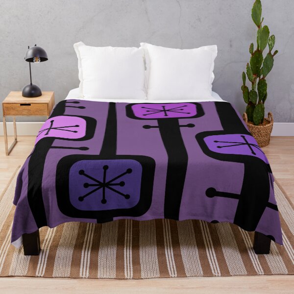Aperçu de l'œuvre Atomic Space Age Géométrique Violet Rose créée et vendue par thepixelgarden.