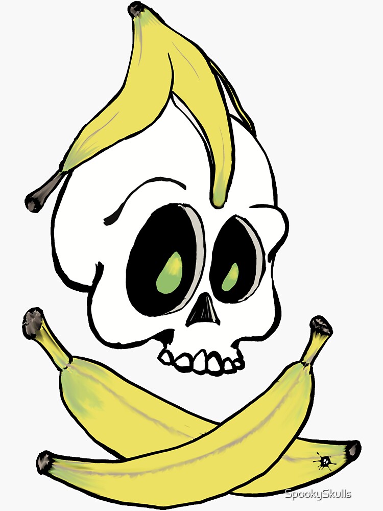 Skull-Going Bananas Sticker for Sale by SpookySkulls