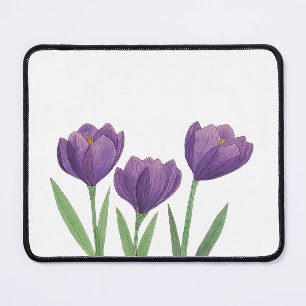 Item preview, Three Purple Crocuses designed and sold by Lisa Neuman Watercolors.
