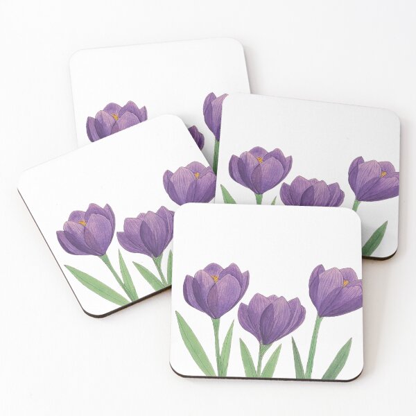 Item preview, Three Purple Crocuses designed and sold by Lisa Neuman Watercolors.