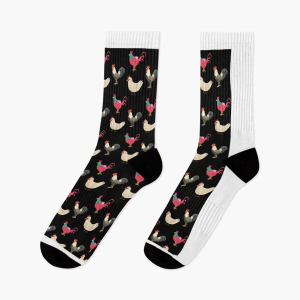 Item preview, Chickens Pattern with Black Background designed and sold by Brat-Cat-Shirts.