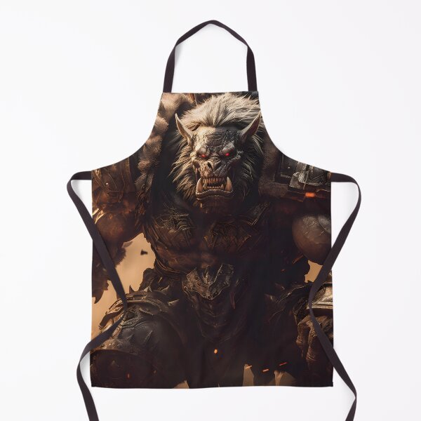Item preview, Hyper-corpulent leader of cannibal orcs with spiked armor, sharp teeth, and horns after an infernal battle designed and sold by SingularityGeek.