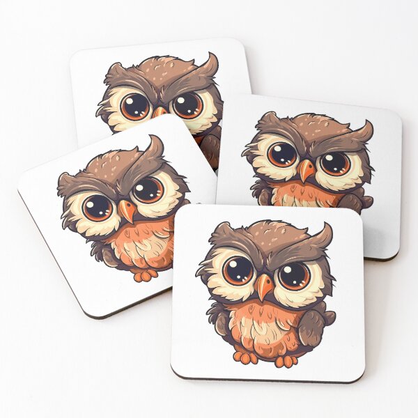 Item preview, Cute baby owl with big round eyes and fluffy feathers designed and sold by Maycon Arts.