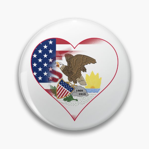 Item preview, State of Illinois Flag and American Flag Fusion Design designed and sold by Gsallicat.