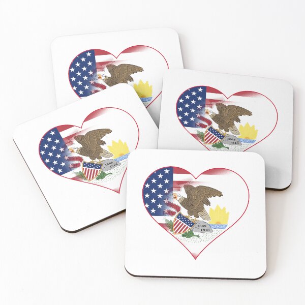 Item preview, State of Illinois Flag and American Flag Fusion Design designed and sold by Gsallicat.
