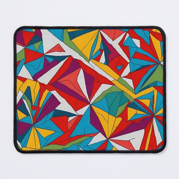 Item preview, a repeating abstract pattern with blue, red and yellow designed and sold by Gary Gable.