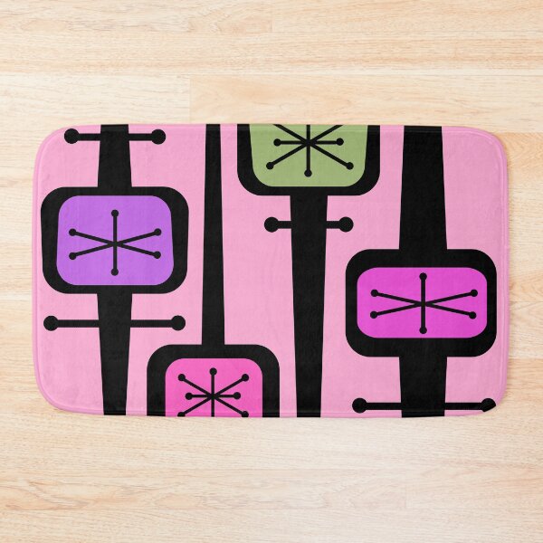 Artikelvorschau, Atomic Space Age geometrisches buntes Rosa entworfen und verkauft von thepixelgarden.