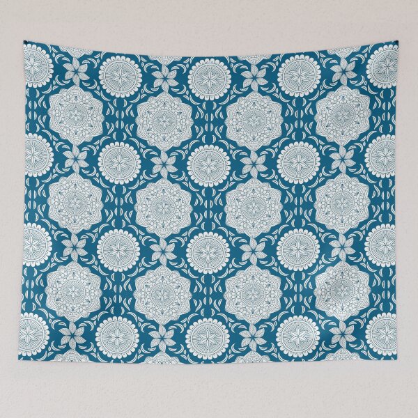 Item preview, Blue Teal Mandala Vintage Pattern designed and sold by ArtMeetsPizza.