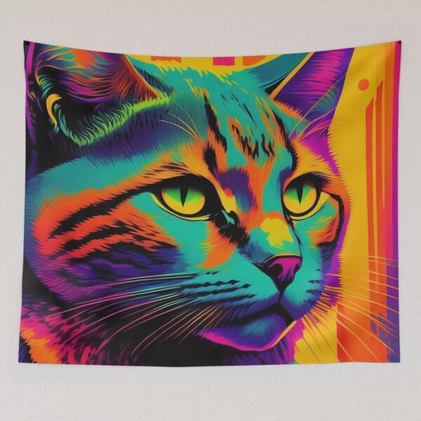 Item preview, Orange Teal Cat by Perceptual Paradox Creations designed and sold by hobbit73.