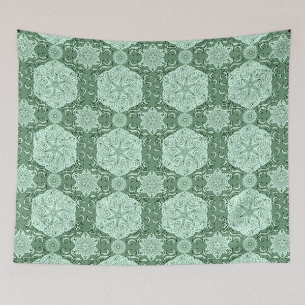 Item preview, Green Mandala Vintage Pattern designed and sold by ArtMeetsPizza.