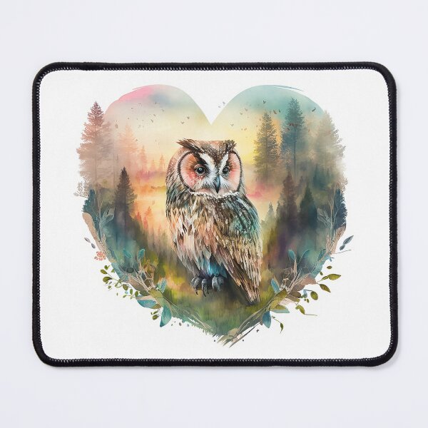 Item preview, An Owl in a Heart Love of Wildlife and the Forest designed and sold by Pamela Maxwell.