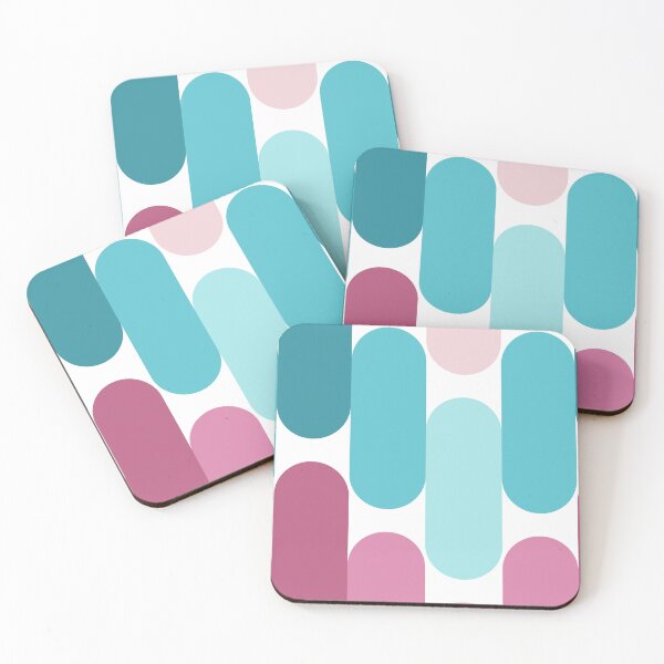Item preview, bargello lozenge in fresh aqua turquoise and mauve lavender pink designed and sold by FrancesPoff.