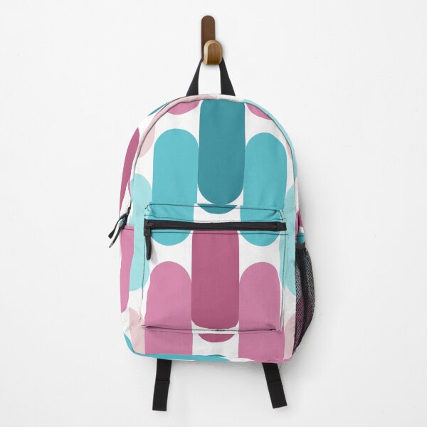 Item preview, bargello lozenge in fresh aqua turquoise and mauve lavender pink designed and sold by FrancesPoff.