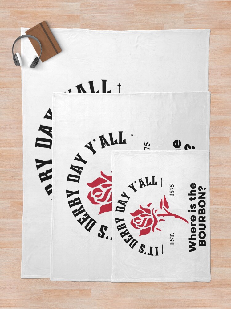 Thumbnail 5 of 6, Throw Blanket, It's Derby Day Y'all  designed and sold by StuckOnTees.
