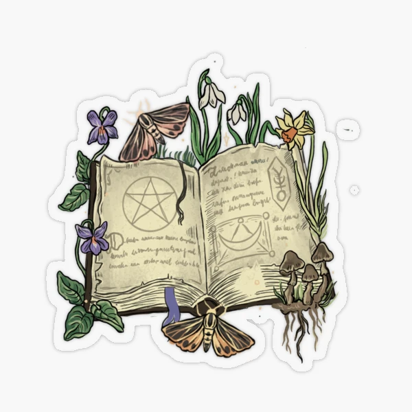 Witchy Cottagecore Sticker Pack, Green Witch, Fantasy Stickers — Pencil And  Tales