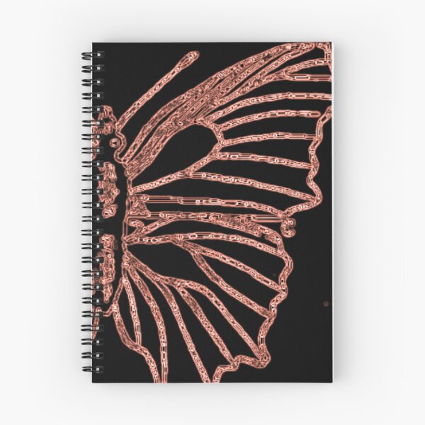 Item preview, Abstract Butterfly Black and Tangerine German Illustration Text Diagram Butterflies Negative Image designed and sold by kattakitty.