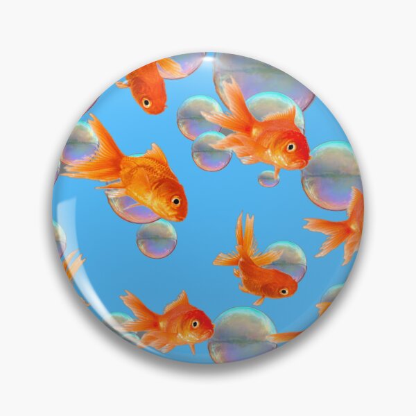 Item preview, BLUE AQUARUM GOLD FISH SCHOOL PATTERN ART designed and sold by sharlesart.