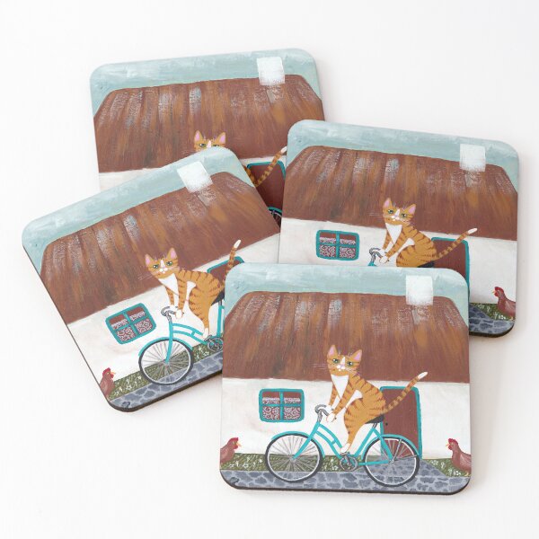 Item preview, Ginger Cat Irish Bicycle Ride designed and sold by KilkennyCat Art.