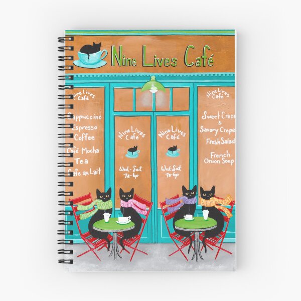 Artikelvorschau, Neun Leben Katzencafé entworfen und verkauft von KilkennyCat Art.
