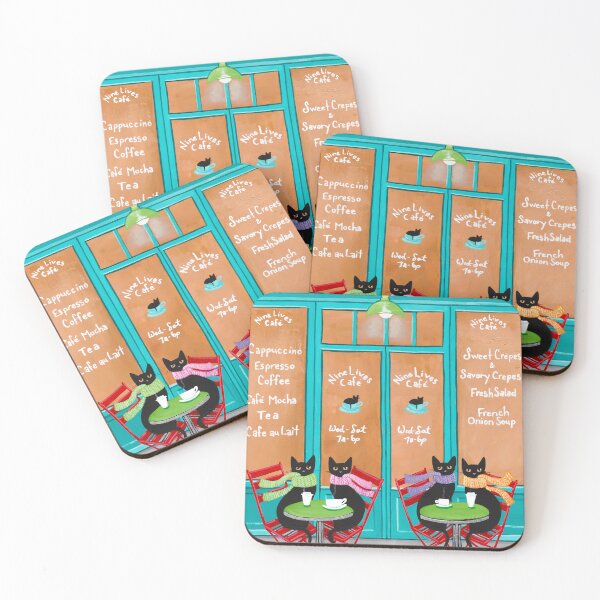 Item preview, Nine Lives Cat Cafe designed and sold by KilkennyCat Art.