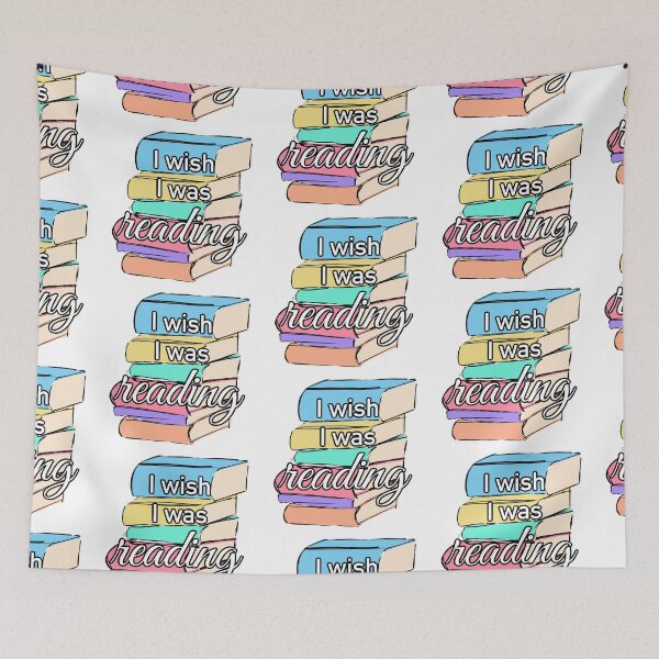 Item preview, “I Wish I Was Reading” - Pastel Books designed and sold by TeaLimeTwo.