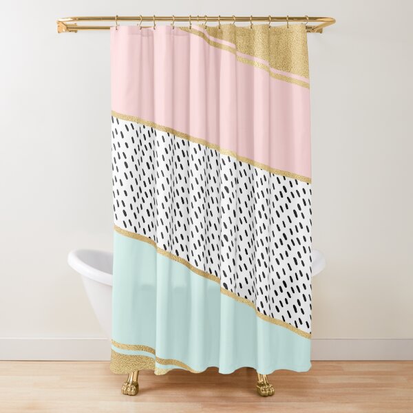 Golden pastel luminescence Shower Curtain