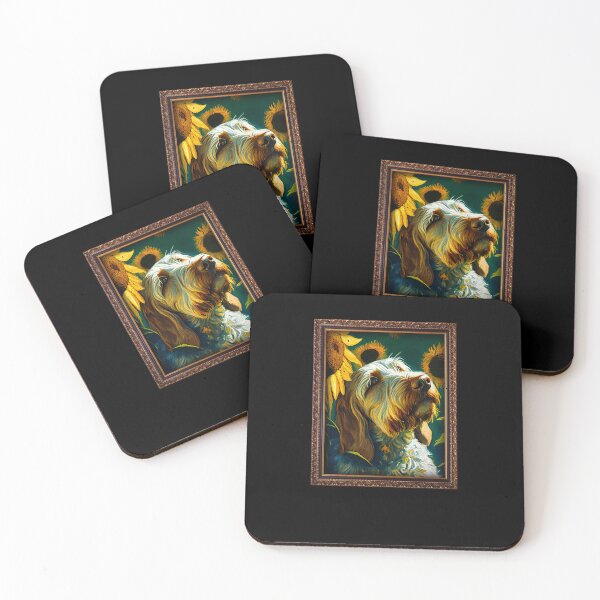 Item preview, Spinone Italiano Sunflower Painting Adorable Dog designed and sold by rafaeltto.