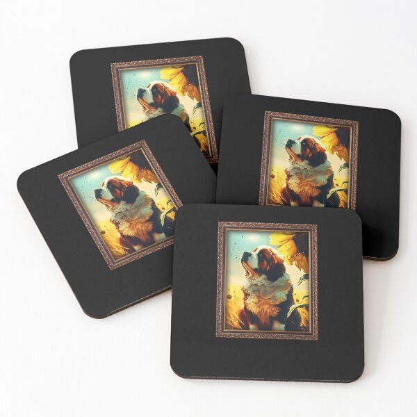 Item preview, St. Bernard Sunflower Painting Adorable Dog designed and sold by rafaeltto.
