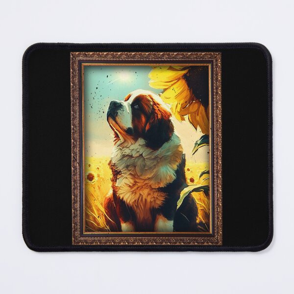 Item preview, St. Bernard Sunflower Painting Adorable Dog designed and sold by rafaeltto.