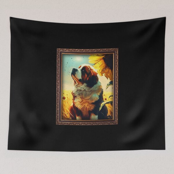 Item preview, St. Bernard Sunflower Painting Adorable Dog designed and sold by rafaeltto.
