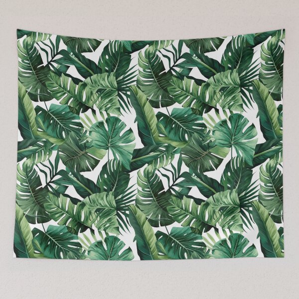 Item preview, Tropical leaves green seamless pattern designed and sold by Acim0.