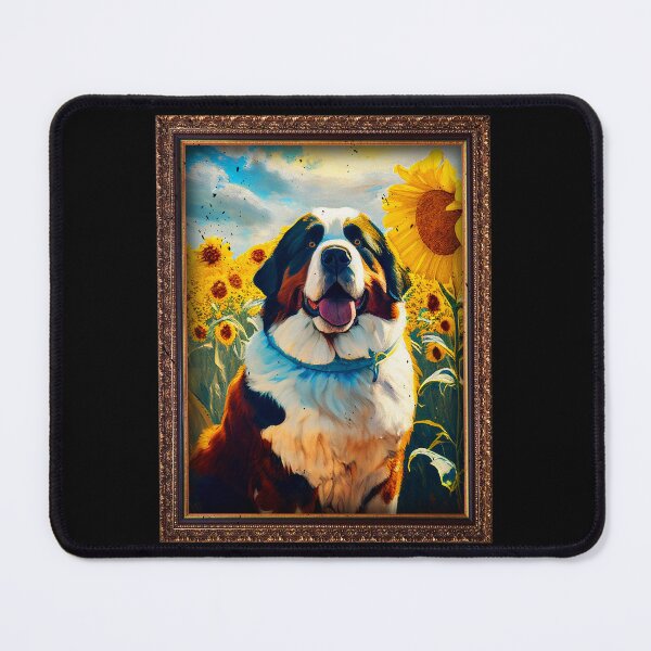Item preview, St. Bernard Sunflower Painting Adorable Dog designed and sold by rafaeltto.
