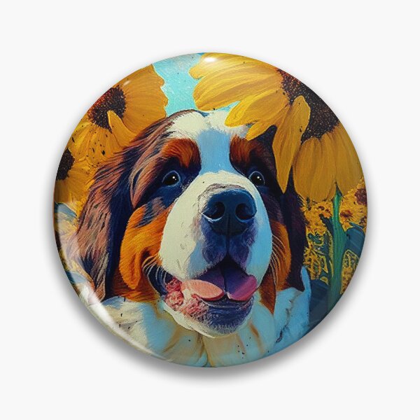 Item preview, St. Bernard Sunflower Painting Adorable Dog designed and sold by rafaeltto.