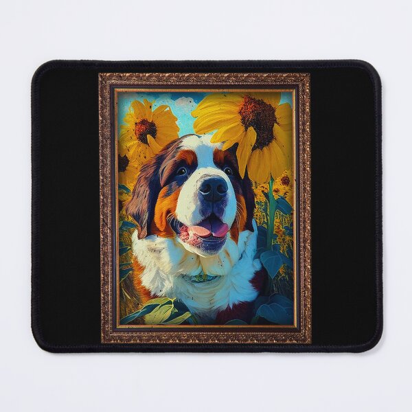 Item preview, St. Bernard Sunflower Painting Adorable Dog designed and sold by rafaeltto.