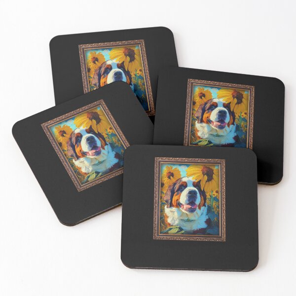 Item preview, St. Bernard Sunflower Painting Adorable Dog designed and sold by rafaeltto.