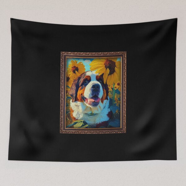 Item preview, St. Bernard Sunflower Painting Adorable Dog designed and sold by rafaeltto.