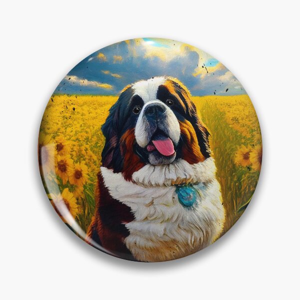 Item preview, St. Bernard Sunflower Painting Adorable Dog designed and sold by rafaeltto.