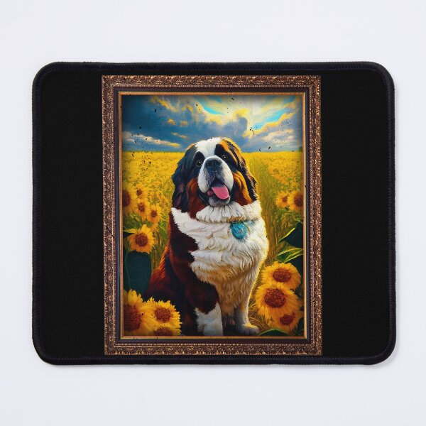 Item preview, St. Bernard Sunflower Painting Adorable Dog designed and sold by rafaeltto.